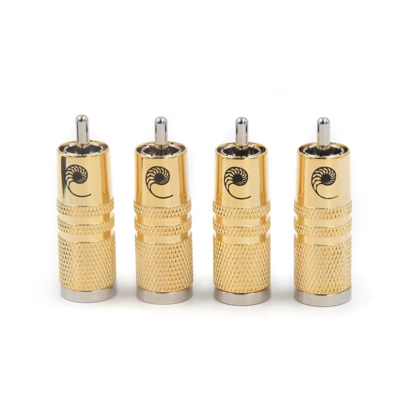 4 шт. посеребренные штекеры для карты SRCA RCA, Штекерный соединительный кабель, электрическая штепсельная вилка 9,5 мм для Hi-Fi аудиокабеля RCA
