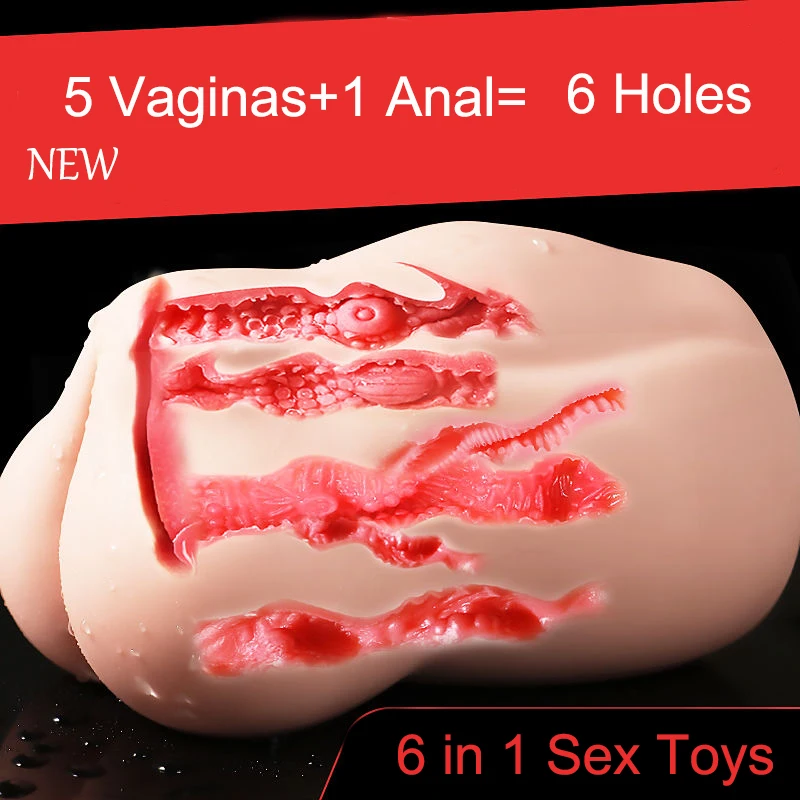 

Realistic Pussy Vagina Uterus Anus Double Channels Ass Soft Silicone Doll Male Masturbator Sex Toys for Men Masturbation Cup