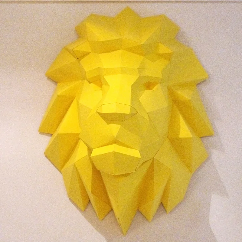 

3D Paper Model Lion Head papercraft animal home decor wall decoration Puzzles Educational DIY Toys birthday Gift for Children