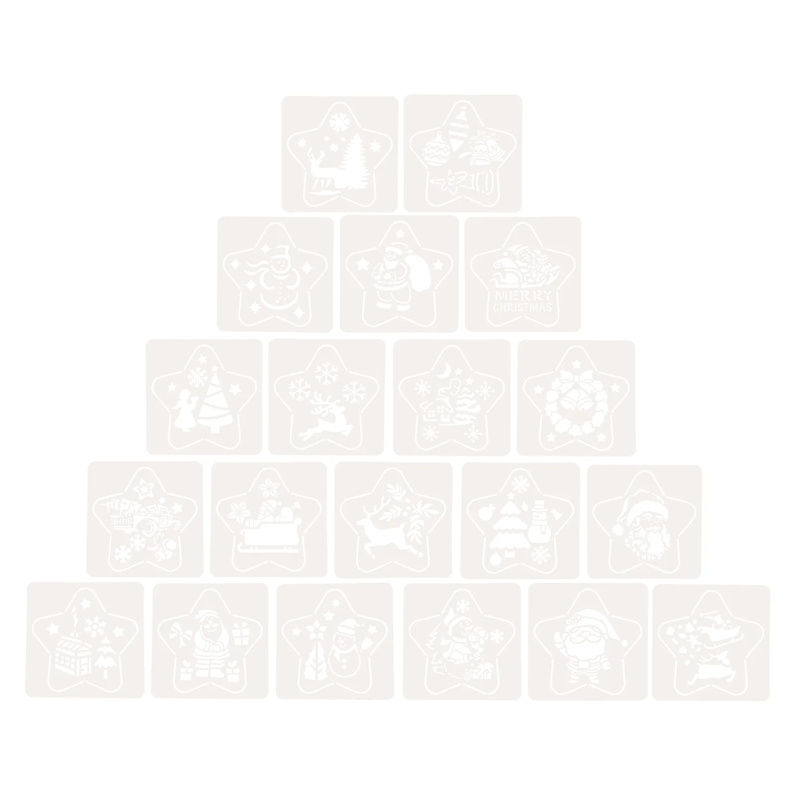 

20pcs Hollow-out Painting Templates Christmas Stencils Painting Supplies for Home Shop