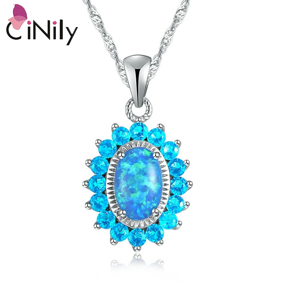 

Подвеска с опалом овальной формы CiNily, посеребренный загадочный камень, Модная бижутерия, Подвеска для женщин, подарок