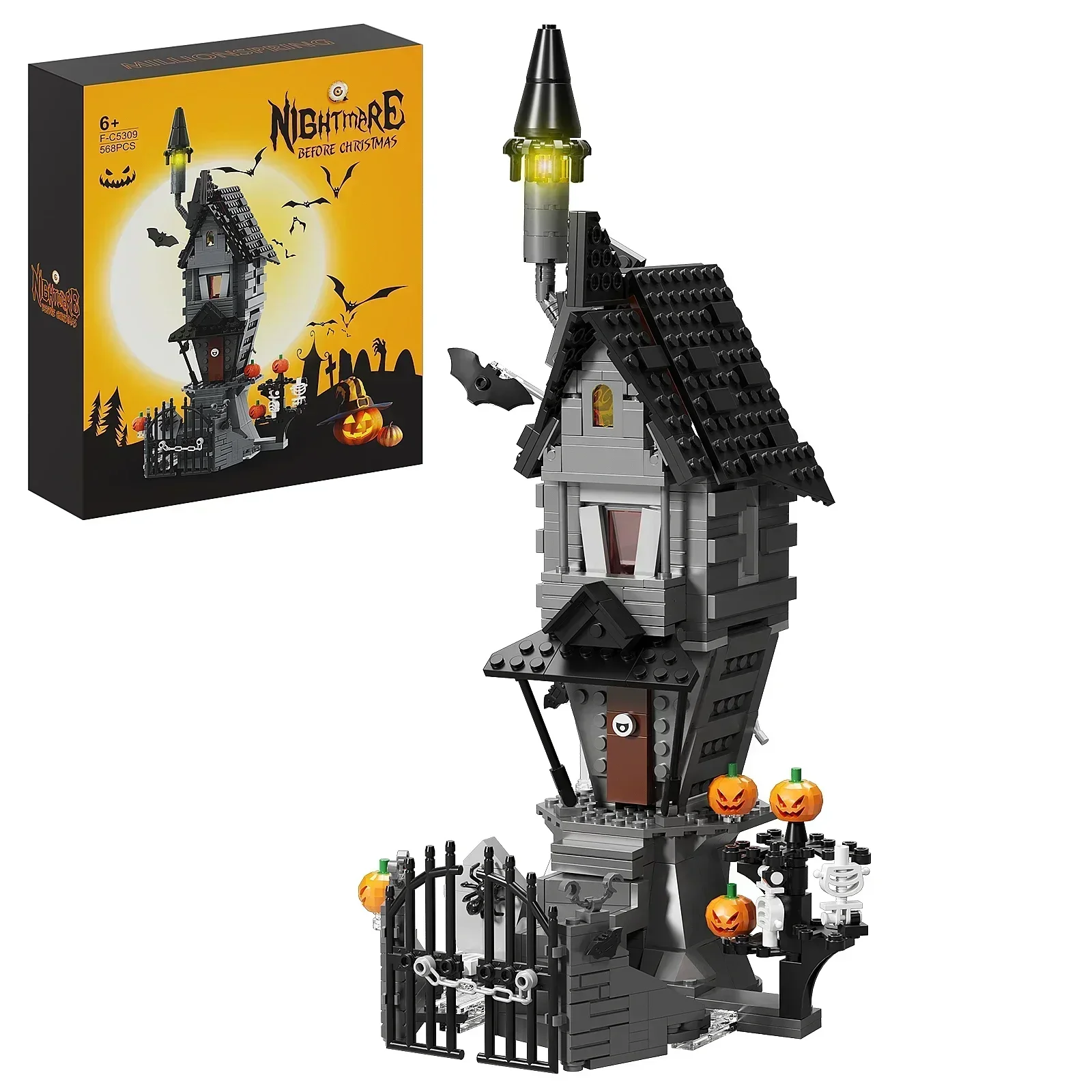 Набор строительных блоков Moc House-The Nightmare Before Building Blocks Тима Бертона Кошмар перед