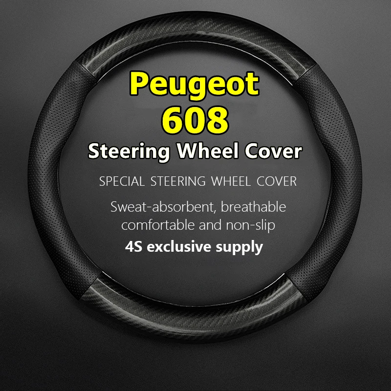 

No Smell Thin For Peugeot 608 Steering Wheel Cover Leather Carbon Fiber