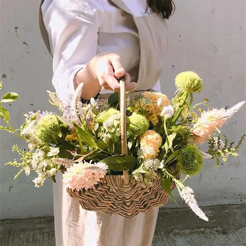 Деревянная корзина для фруктов хлеба овощей ручной вязки 1 шт. |