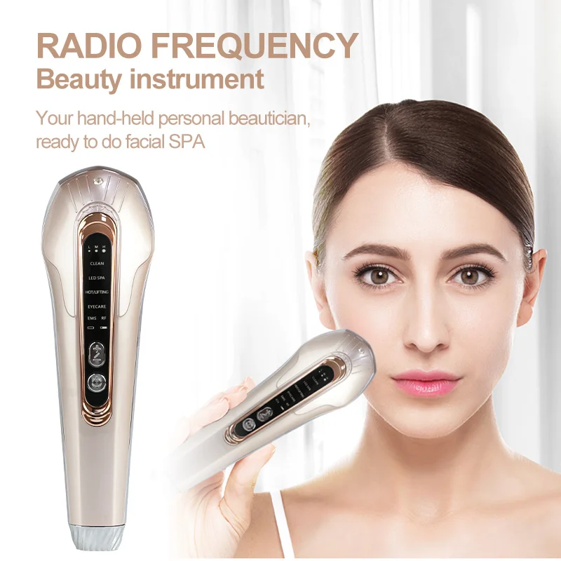 

Multifunction RF Beauty Device EMS Facial Massagers LED Light Therapy Hot Cold Compress Multi-polar RF Skin Care Device Rf Nano