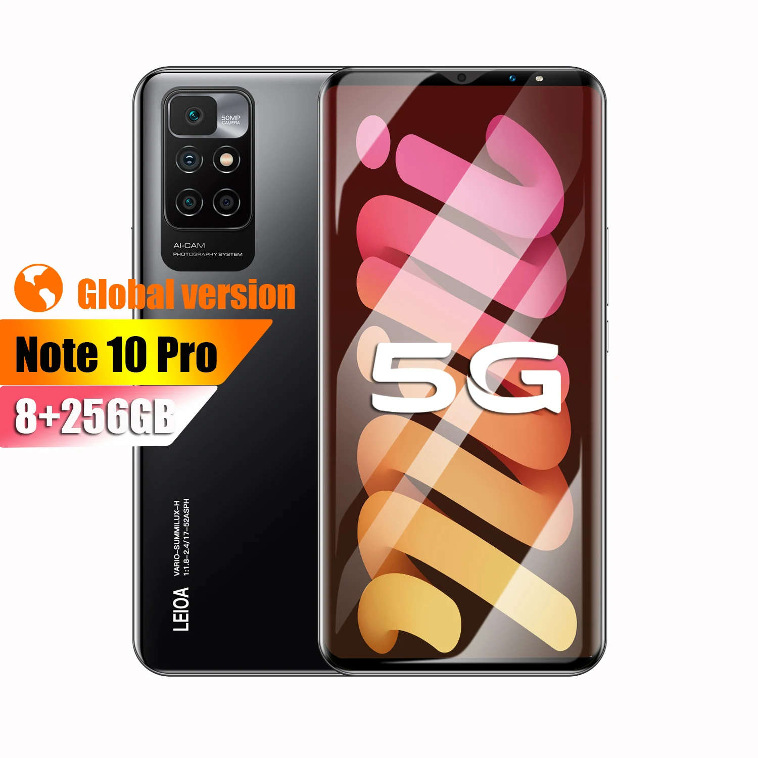 Смартфон Note10 Pro на Android 2022 дюйма 8 + 256 ГБ 10 ядер 24 48 Мп |
