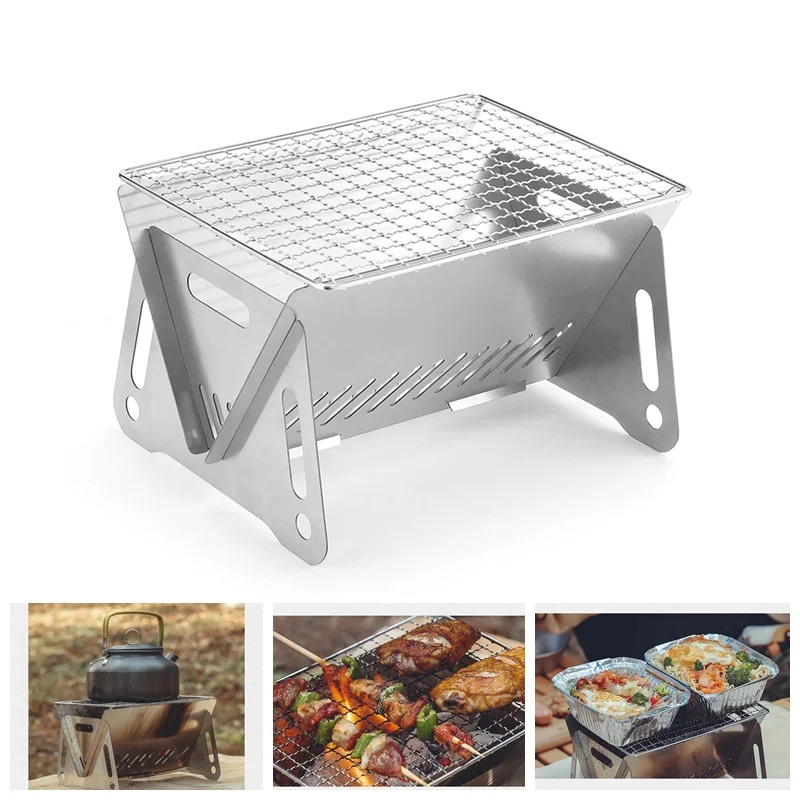 

Charcoal Barbecue Grill Stainless Steel BBQ Grills Portable Charcoal Stove for Outdoor Camping BBQ Outdoor Kitchen Grill