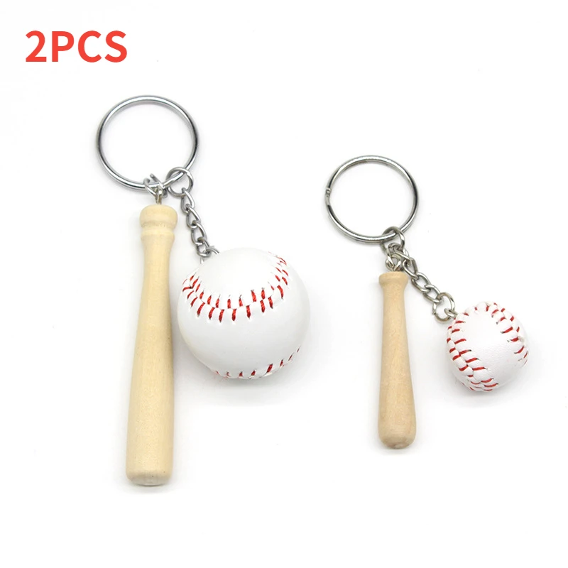 

2PCS creative cute baseball keychain accessories backpack pendant simulation baseball pendant key ring jewelry