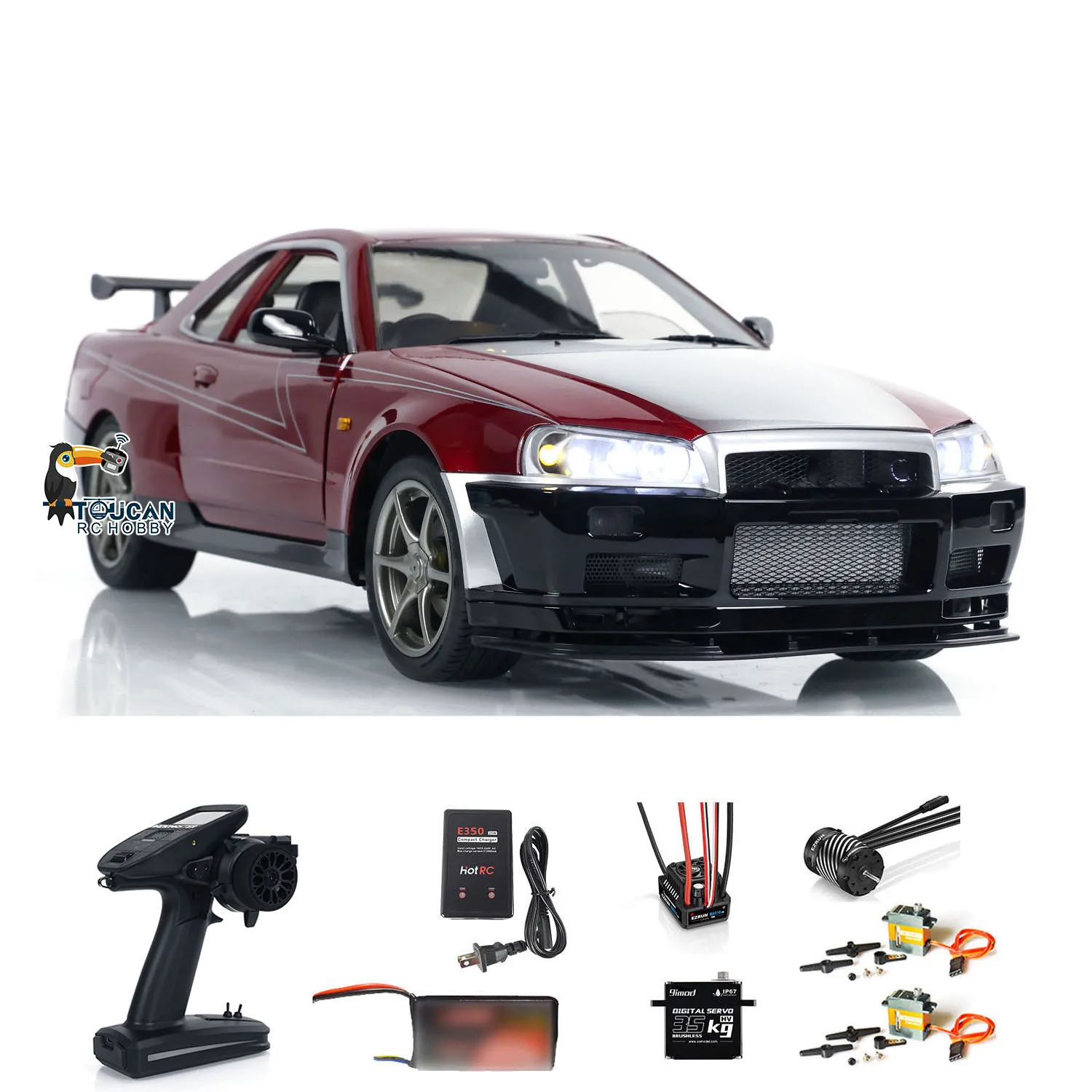 1/8 CAPO R34 RC 4x4 Высокоскоростной гоночный автомобиль RTR 4WD Дрейфующие машинки с