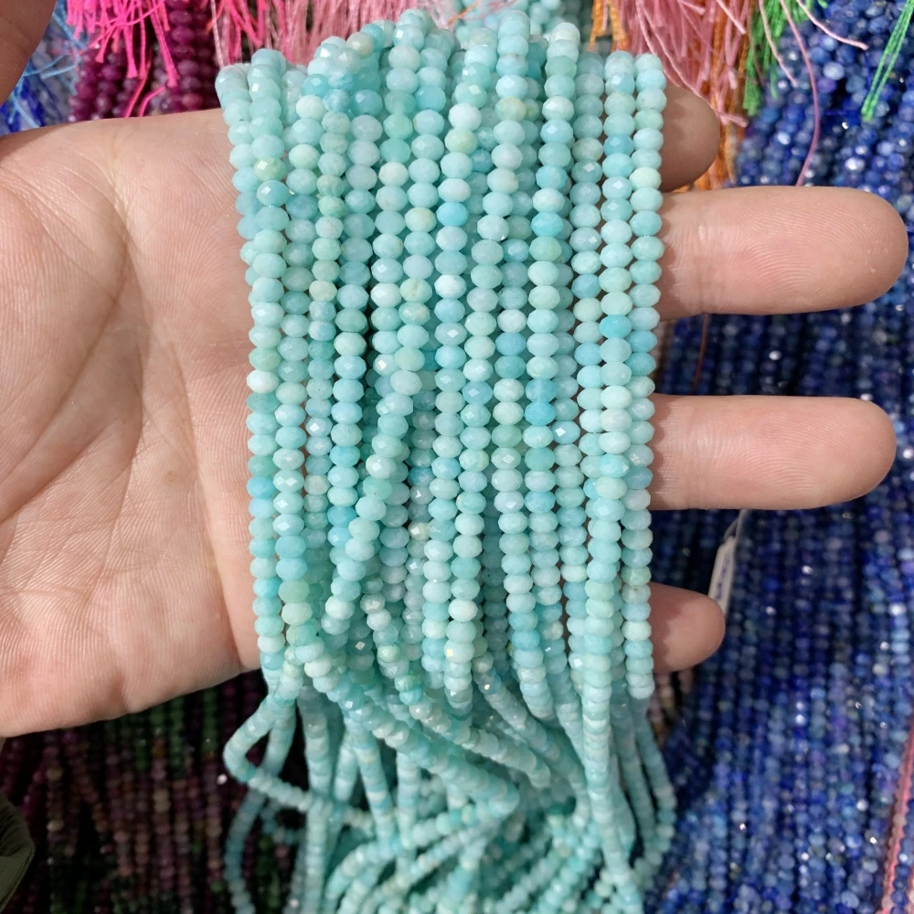 Бусины Из Натурального морганита рубина амазонита кианита ограненные бусины