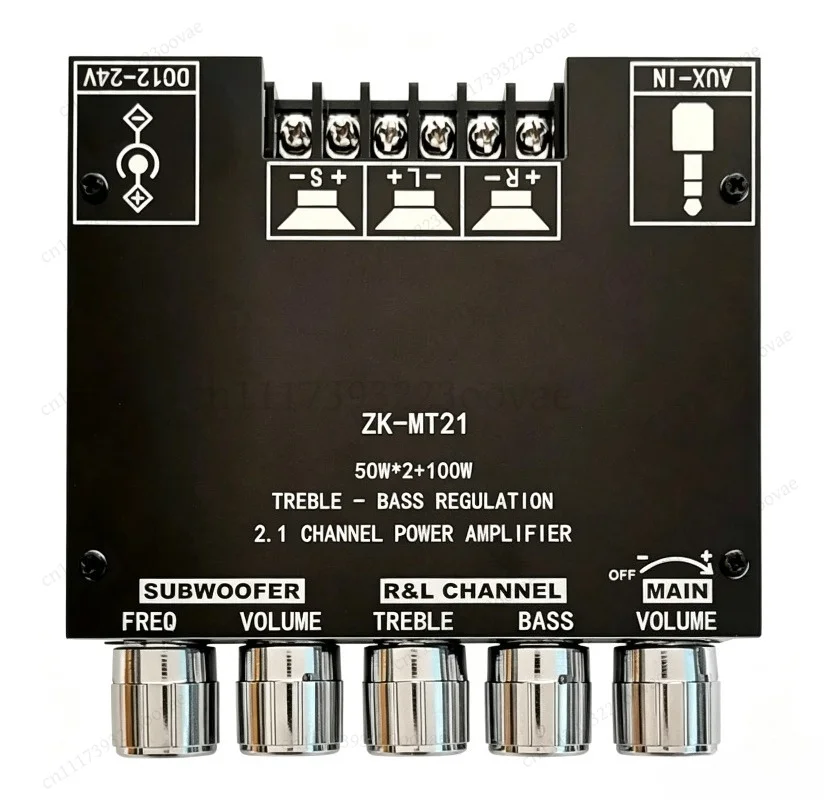 Фото ZK‑MT21 Bluetooth5.0 2.1-канальный аудиоусилитель TPA3116 50Вт×2+100Вт сабвуфер стерео бас-усилитель с входом AUX №2