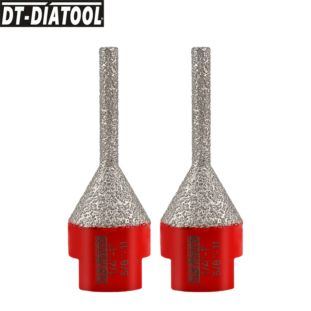 

DT-DIATOOL 2pcs 6mmx25mm Diamond Finger Bit Cone Chamfering Milling Porcelain Marble Tile Cutters