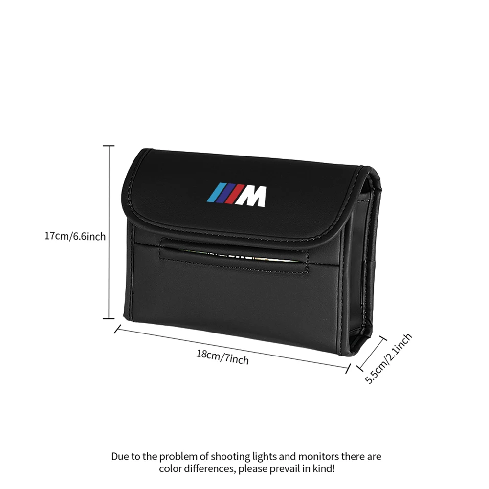 PU Leather Auto Tissue Bag Portable Seat Back Storage Car Accessories For BMW M3 M5 F10 F30 F20 E30 E34 E46 E91 Performance