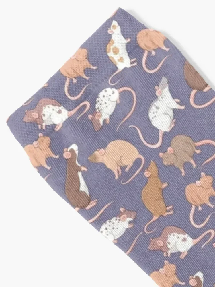 Милые rattie rats против шиферно-серого фона от Whimsicolourart Носки мужские хлопковые