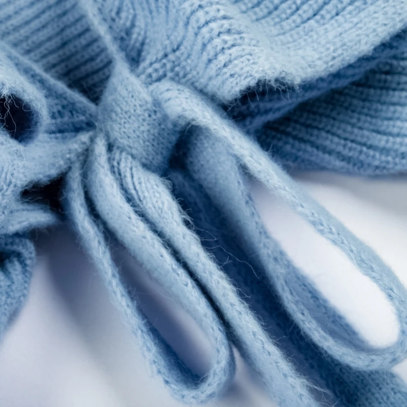 West Lake Pavilion [K] 24 зима включая флисовую шаль с пышными рукавами матовую вязаную