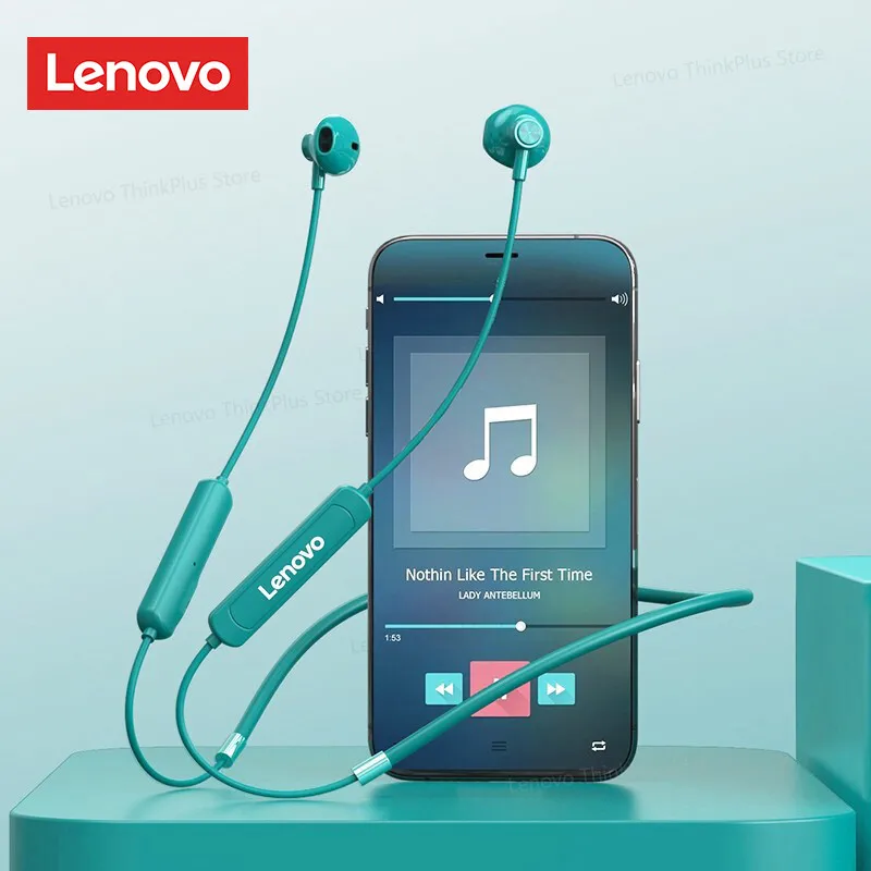 Беспроводные наушники Lenovo Bluetooth 5.0 с шейным ремешком и микрофоном