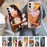 fhnblj cute cartoon girl forest girl phone case for iphone 11 12 13 mini pro max 8 7 6 6s plus x 5 s se 2020 xr xs 10 case