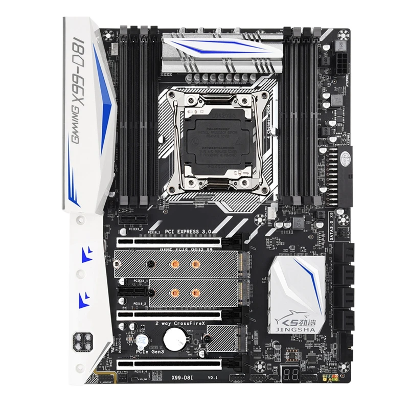 

x99-D8I Desktop Gaming Motherboard Socket PCIE X16 Dual NVME M.2 SATA3.0 4xDDR3+4xDDR4 Support Xeon E5 LGA 2011-3 V3V4