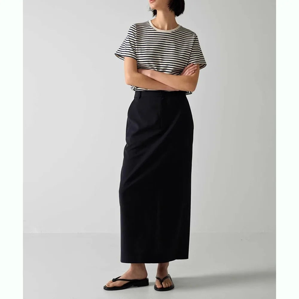 Женская юбка-бюстье L0w * с завышенной талией и разрезом сзади