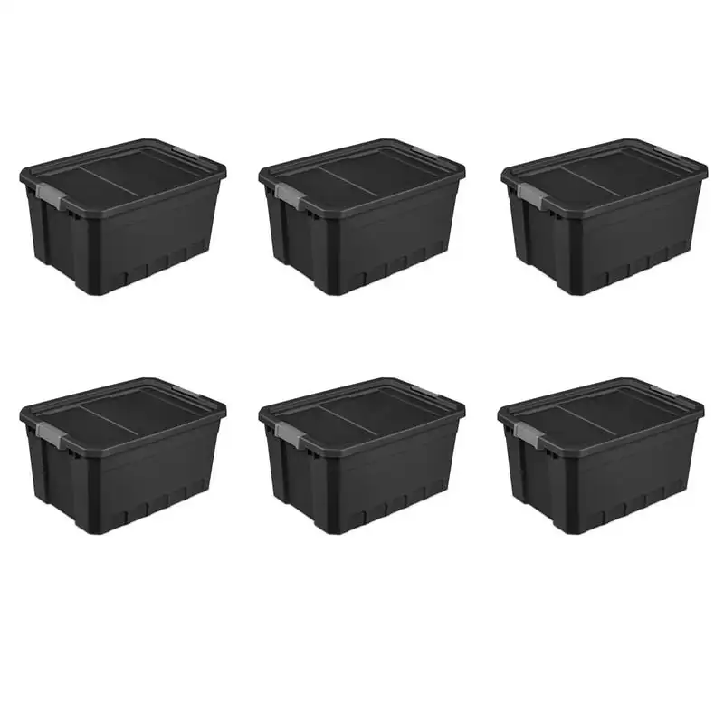 

Gallon Stacker Tote Plastic, Black, Set of 6