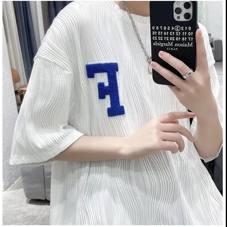 Летняя новая французская плиссированная текстура с буквенным принтом корейская