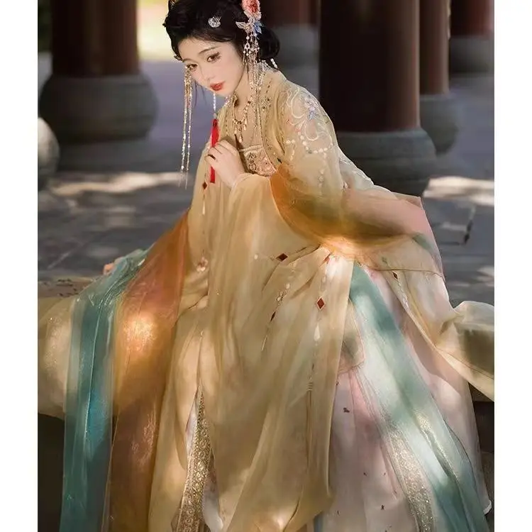 Китайская Династия Тан ханьфу старинная фотовышивка