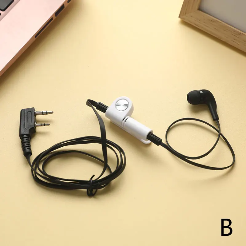 2 Pin PTT Mic Radio Walkie Talkie Accessories Headset Earphone K-Plug Wired Earpiece Compatible with Baofeng UV5R UV-5R BF-888S
