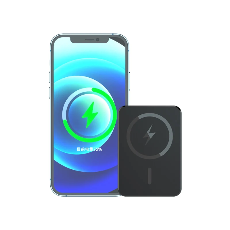 

2022 3000mAh Portable Mobile Phone External Auxiliary Battery for iPhone 12 13 Pro Max Magnetic Wireless Power Bank Fast Charger