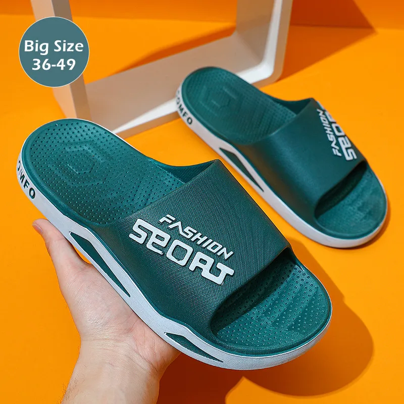 New Big Size 48 49 Men Slides Summer Luxury Sandals Women Outside Flip Flops Casual Beach Breathable Shoes Couples Home Slippers