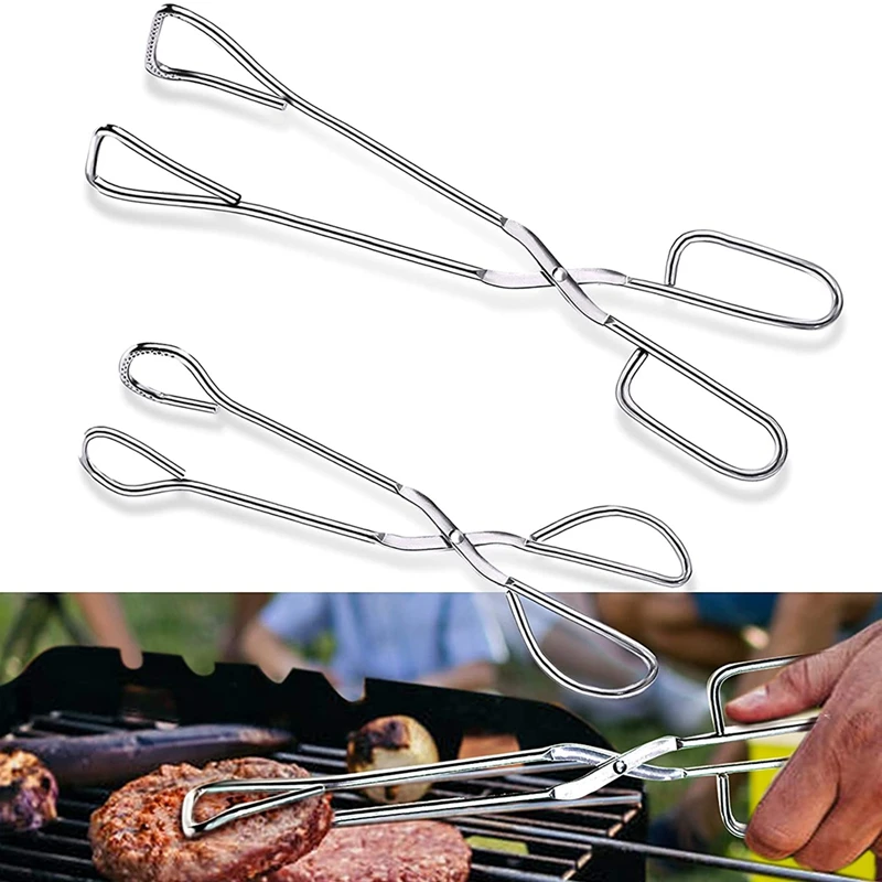 Promotion! Pastry Cake Bread Clamp Grilled Food Roast Clip Kitchen Tongs Stainless Steel Cooking Buffet Picnic BBQ Pliers |