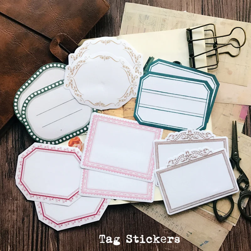 

12 шт., яркие пустые винтажные Стикеры для записей