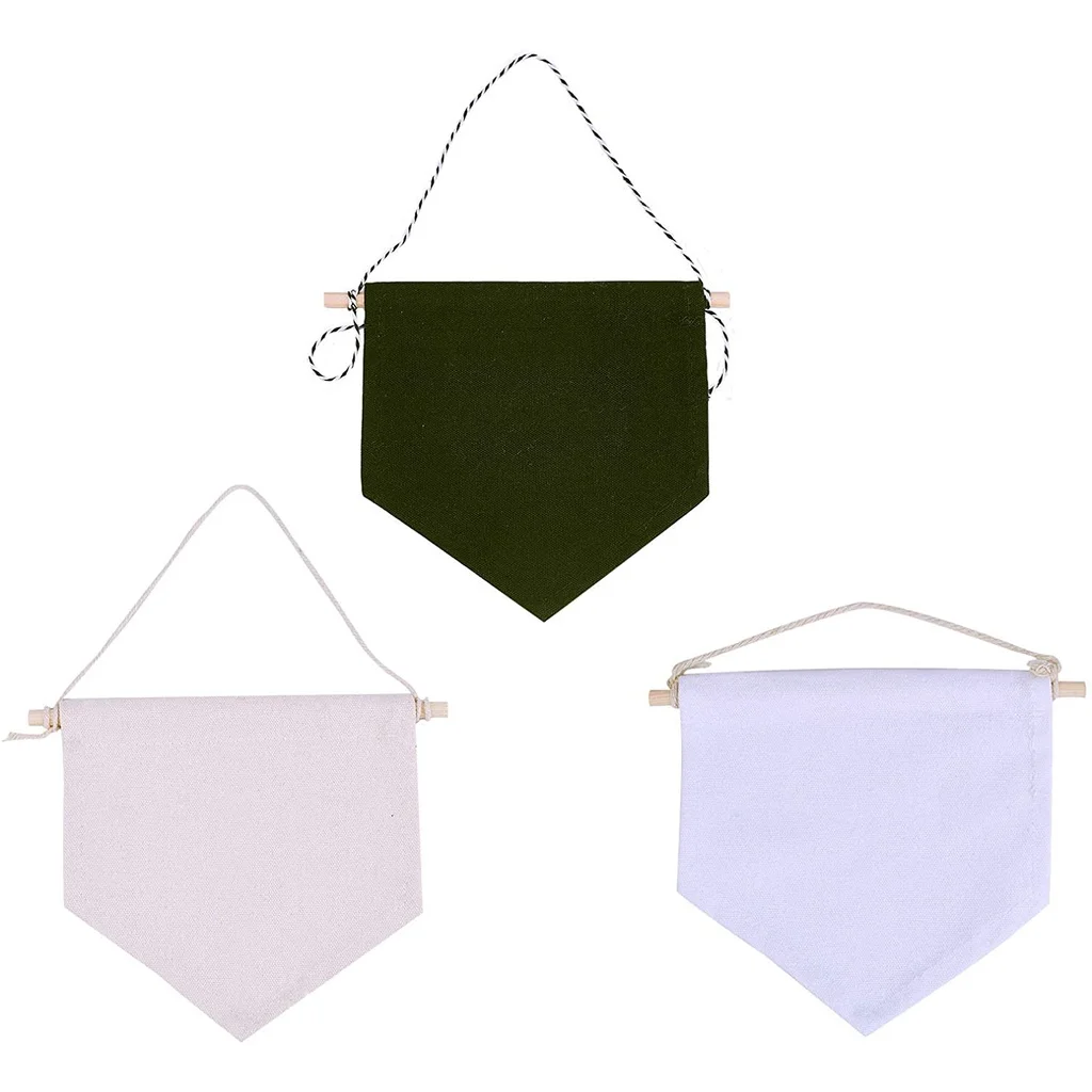 

3PCS Wall Display Banners Blank 6.5x8 inch Wall Canvas Banner Enamel Pin Banners American Flag for Patriotic