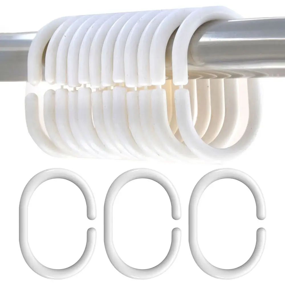 

C Type Bendable Replacement Bathroom Accessories Hanging Curtain Rings Hooks Rings Curtain Hook Loop Clip