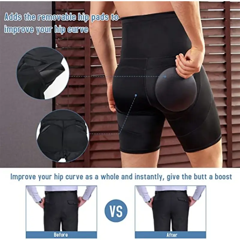 Men's Underwear Boxer Briefs Tummy Control Shorts High Waist Slimming Body Shaper Compression Shapewear Belly Girdle