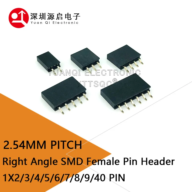 Фото 10 шт. SMT SMD 2/3/4/5/6/7/8/9/40 контактный Однорядный прямоугольный гнездовой штырьковый разъем 2,54 мм Шаг полоса разъем 4P/5P/6P/8P/9P №1