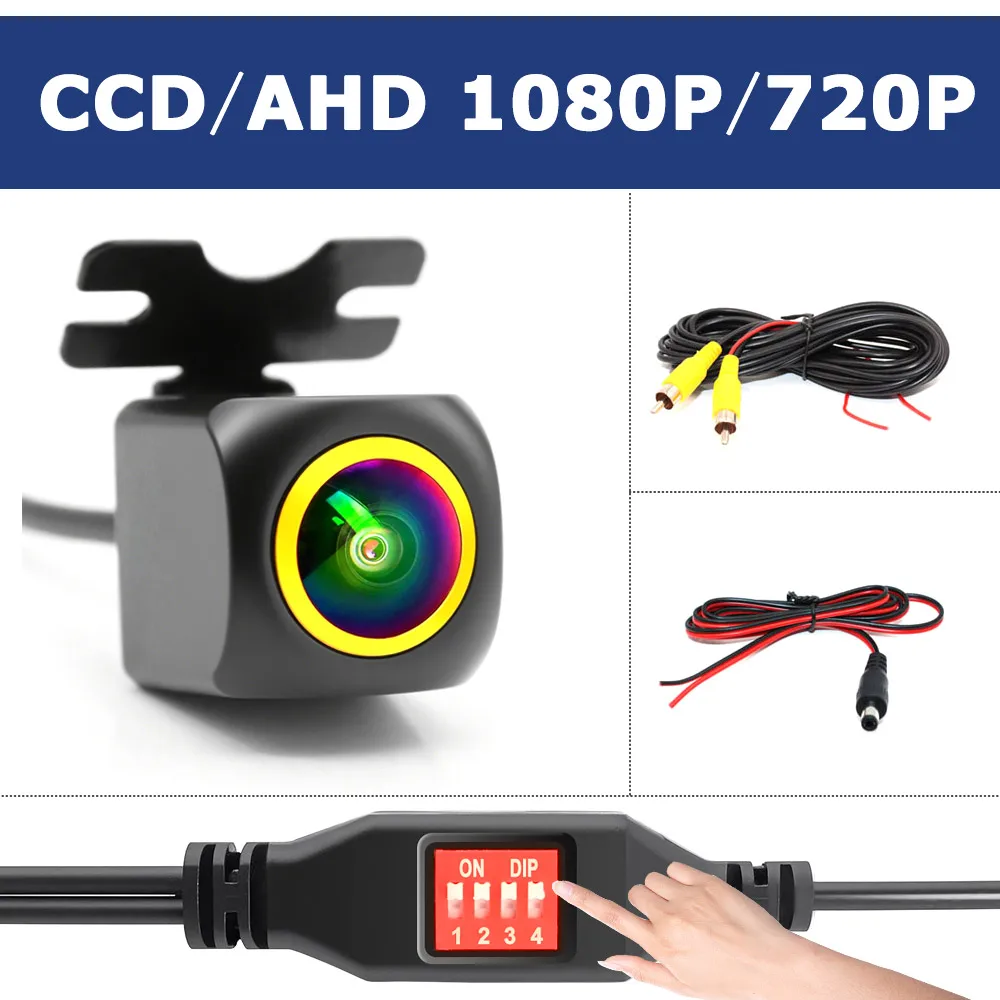 

SMARTOUR Автомобильная камера заднего вида ночного видения AHD 1080P с корейским объективом 180 дюймов, широкоугольная водонепроницаемая парковочная камера заднего вида