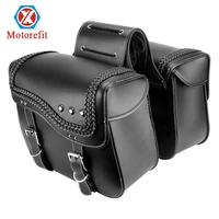 rts motorcycle saddlebags pu leather luggage side bag tool bags for touring electra glide sportster 883 1200 waterproof tail bag