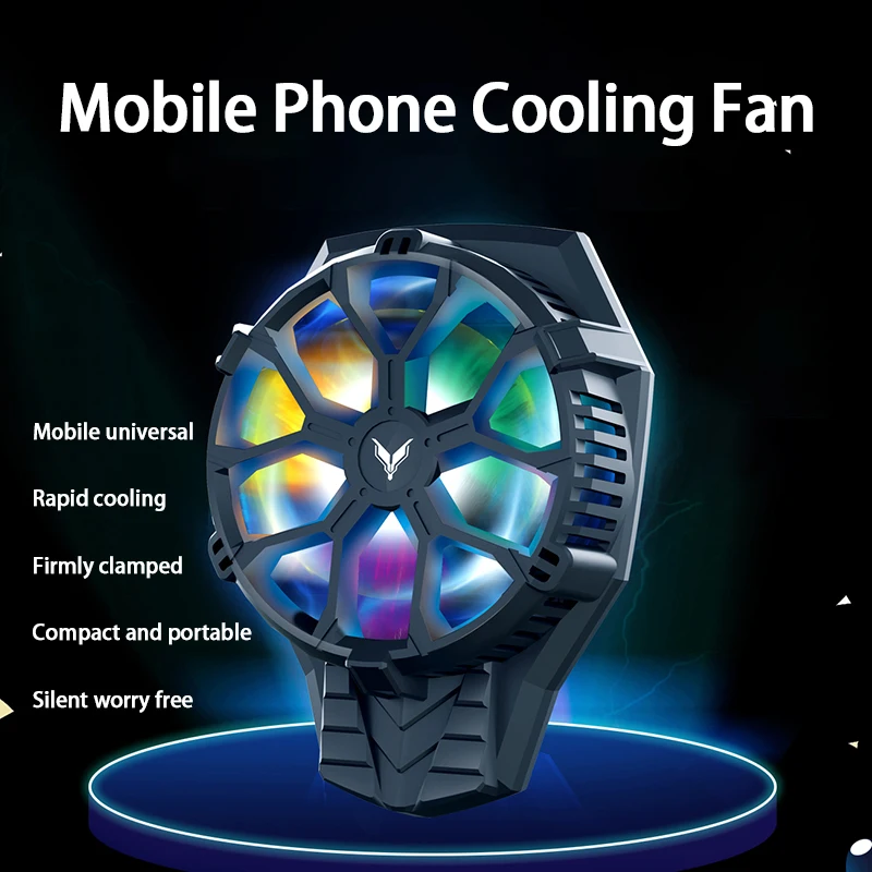 

Semiconductor Refrigeration Mobile Phone Radiator Colorful Slow Flash Gaming Mobile Gamed Cooler Fan Cell Phone Cool Heat Sink