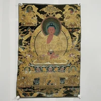 golden silk embroidery thangka exorcism guanyin buddha in tibet and nepal
