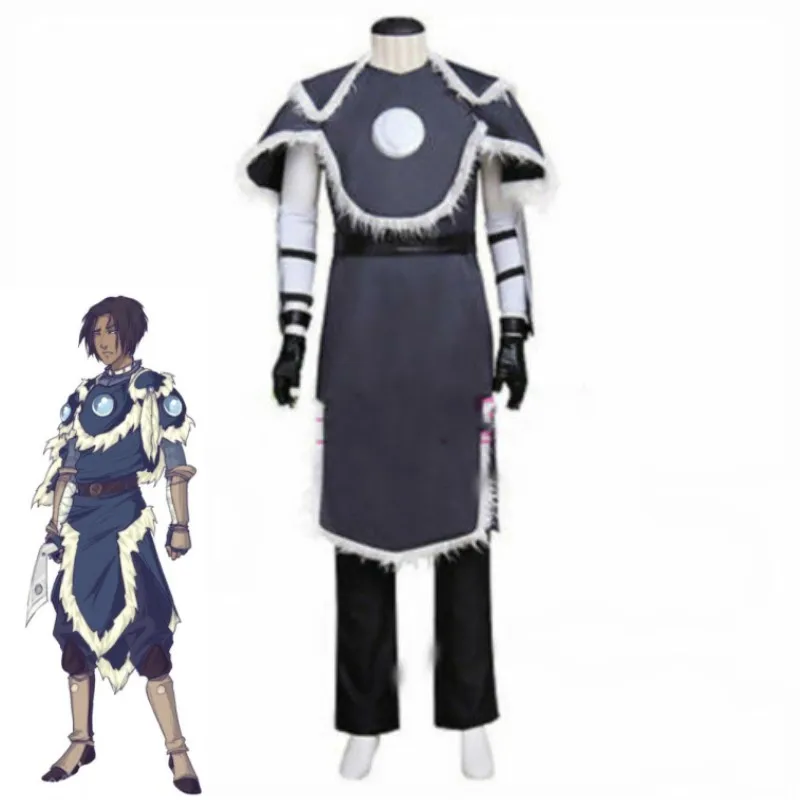 

Anime Avatar Sokka Cosplay Costumes The Last Airbender Men Uniform Shawl Top Robe Waist Protective Gloves Suit Halloween Outfit