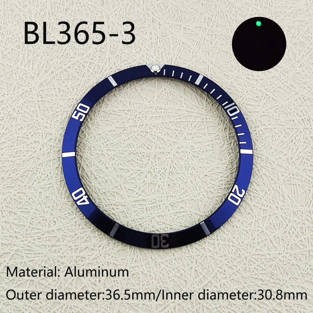 

36.5mm Watch Bezel Aluminum Watch Ring Inserts Diameter 30.8mm Watch Accessories For 40mm Watch Case Accessories