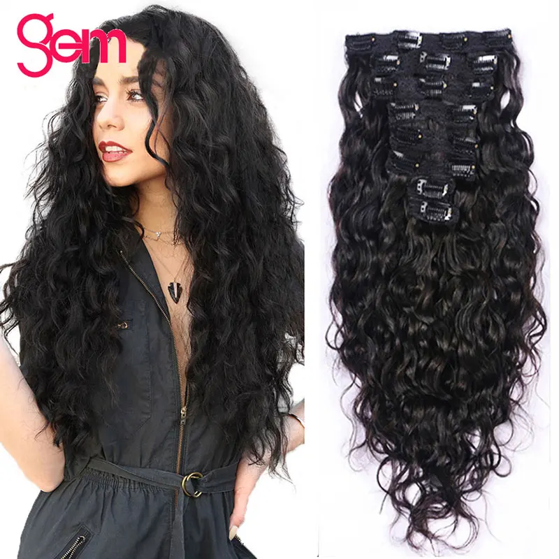

Water Wave Clip In Extensions Human Hair For Black Women Cheaper Hairpiece 10-24 Inch Brazilian Remy Natural extension hair clip