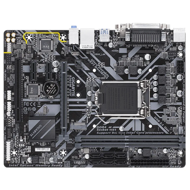 Материнская плата LGA 1151 Gigabyte B360M D3V Intel Core i7/i5/i3//Pentium/Celeron 6SATAll PCI-E 3 0 B360 материнская DDR4