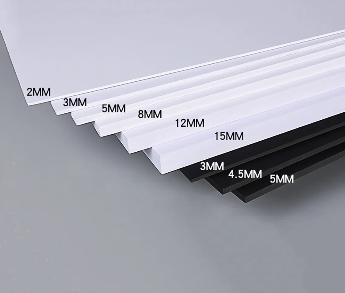 Фото 1-10 шт. ПВХ пенопластовые листы толщиной 1 мм/2 мм/3 мм/4 мм/5 мм-18 мм, белые/черные, пластиковый материал для моделей, для самостоятельного изготовления деталей и аксессуаров №2