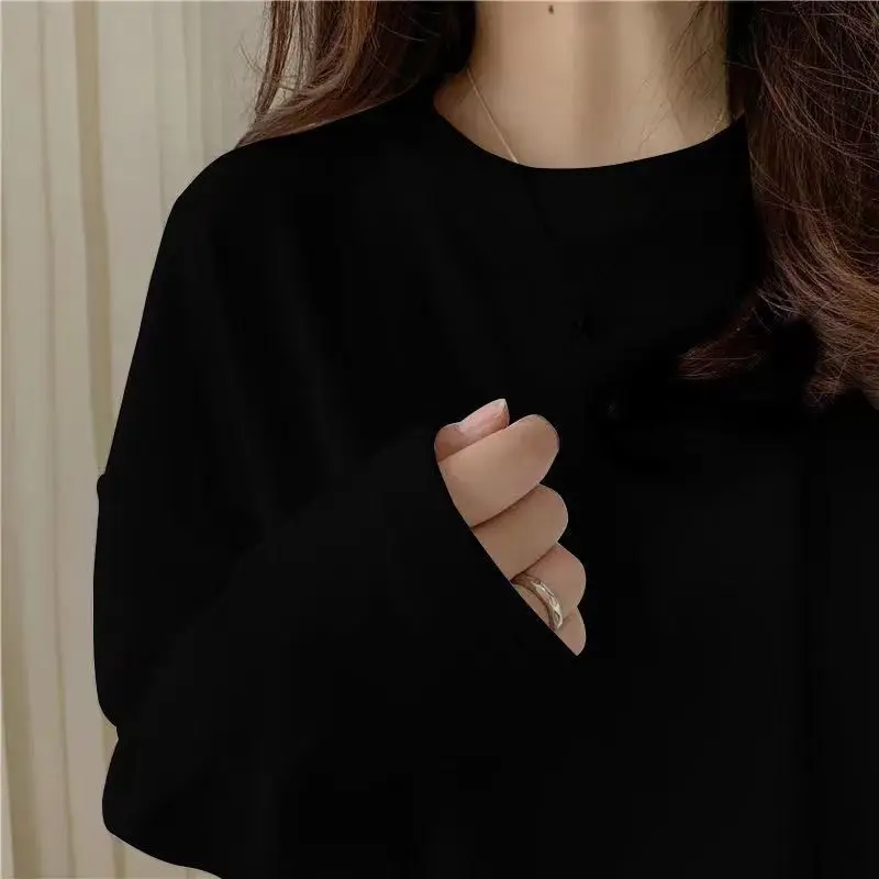 Белая рубашка для женщин Новинка весна-осень футболка с длинным рукавом