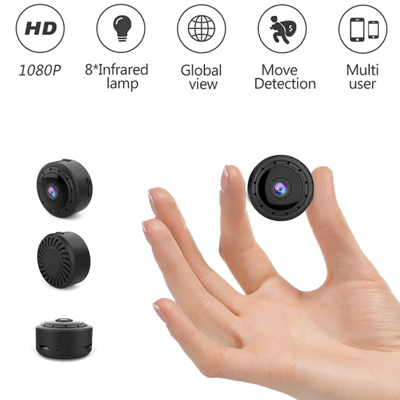 

Мини-камера видеонаблюдения, 1080p HD, Wi-Fi, ночное видение