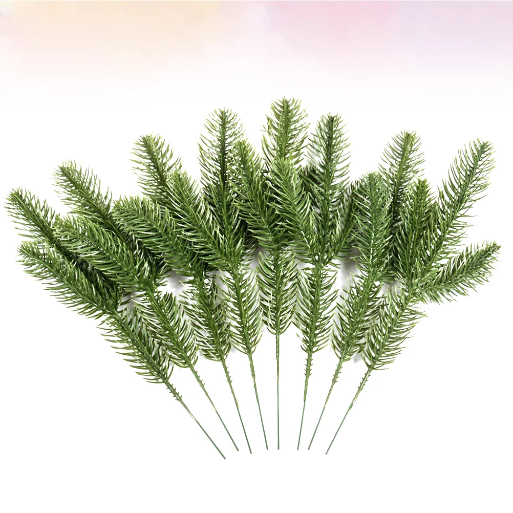 

12pcs Artificial Silk Pine Branches Christmas Pine Christmas Pine Leaves Pine Tree Branch Picks