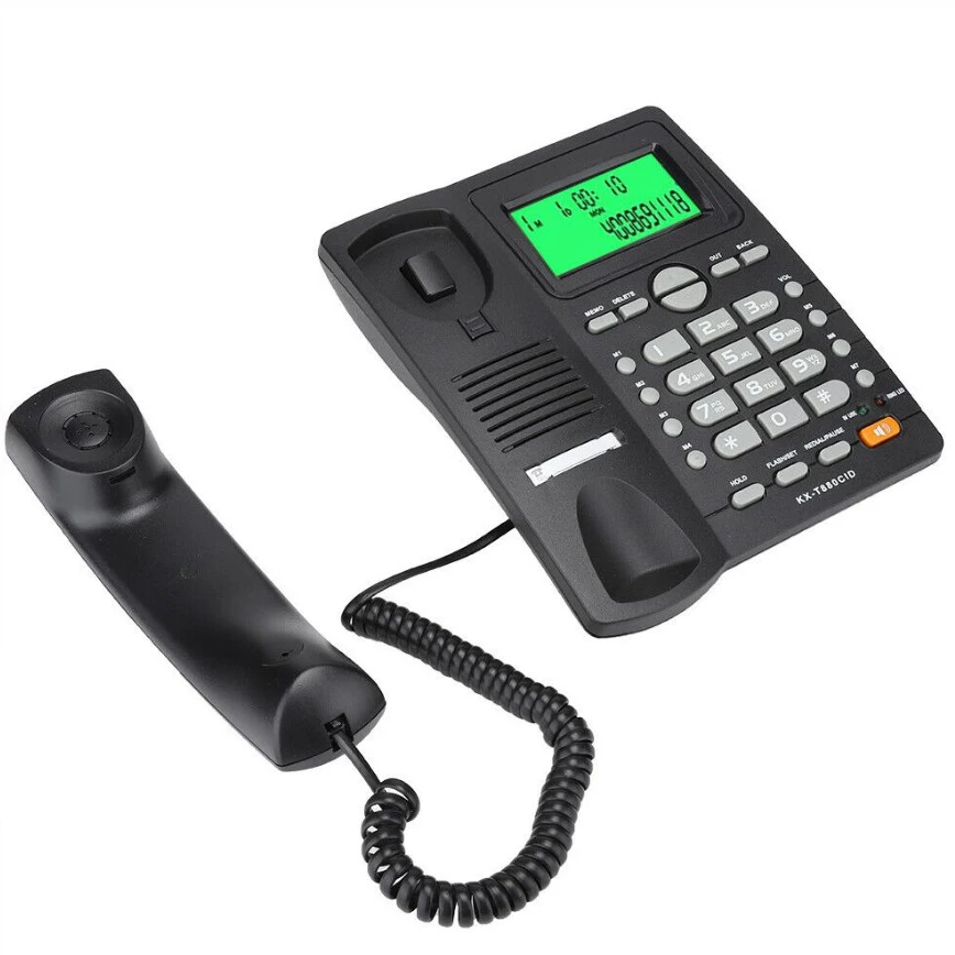 Telephone Corded Wall Phone, Slim Trimline T600 Caller ID phone Home hands-free landline phone