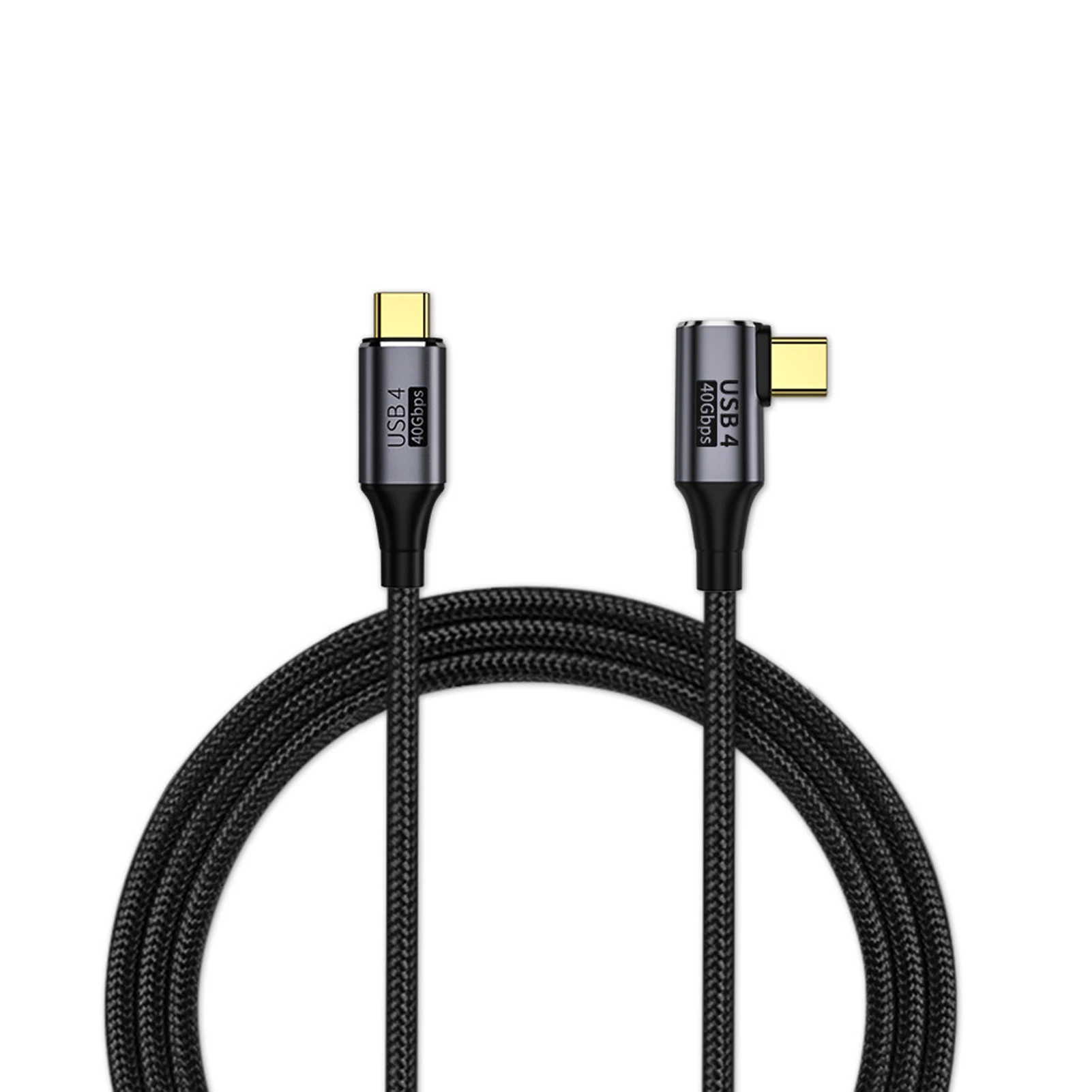 

USB 4 Cable 40Gbps 100w 40Gbps Data Transfer Cable Supports PD3.0 / QC3.0 Power Supply Support Ultra HD Resolutions Right-Angle