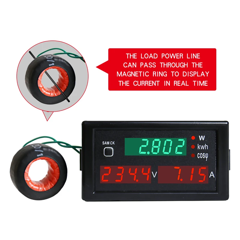 DL69-2047 Многофункциональный счетчик энергии AC80-300V 200-450V Вольтметр Амперметр
